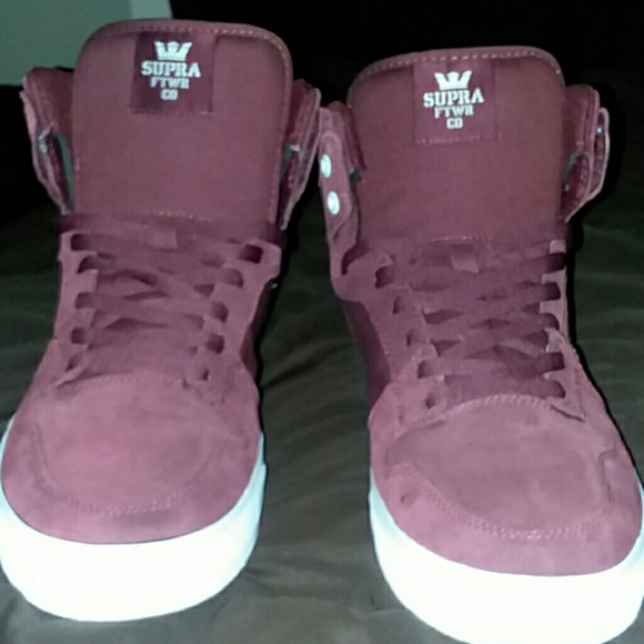 Supra Vaiders Hightops Burgundy/White - Picture 2 of 7